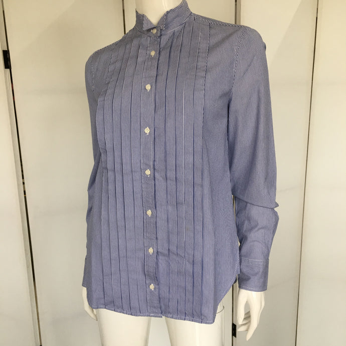 Button Front Pinstripe Blouse - Marienbad - frock-on-penn-llc - Tops and Blouses